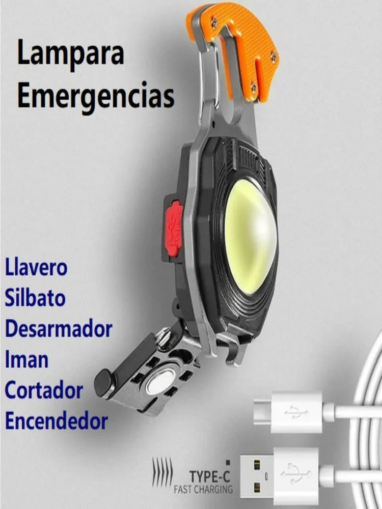 Linterna Multiusos Camping Encendedor Llavero 7 Modos Luz