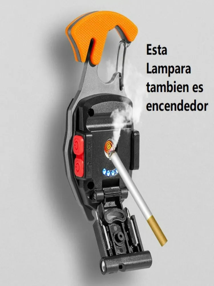 Linterna Multiusos Camping Encendedor Llavero 7 Modos Luz