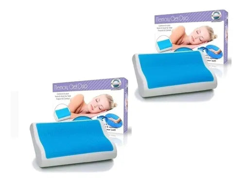 2 Almohadas Memory Gel Duo Ortopédicas