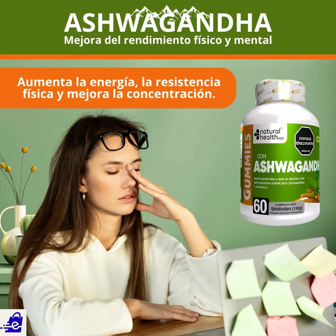 🌿 Ashwagandha en Gomitas – Bienestar en Cada Gomita x 3 und✅