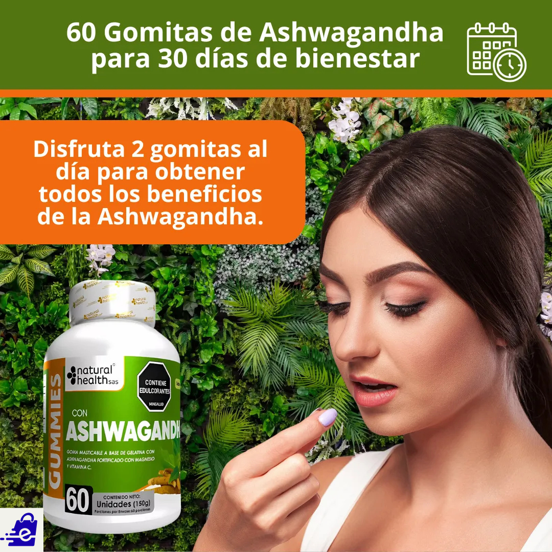 🌿 Ashwagandha en Gomitas – Bienestar en Cada Gomita x 3 und✅